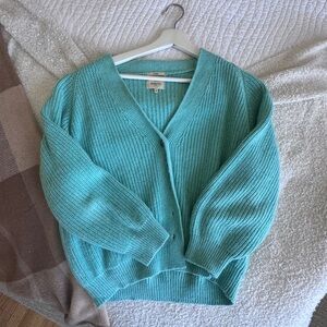 Bellerose Blue Cardigan Sweater with Chunky Knit